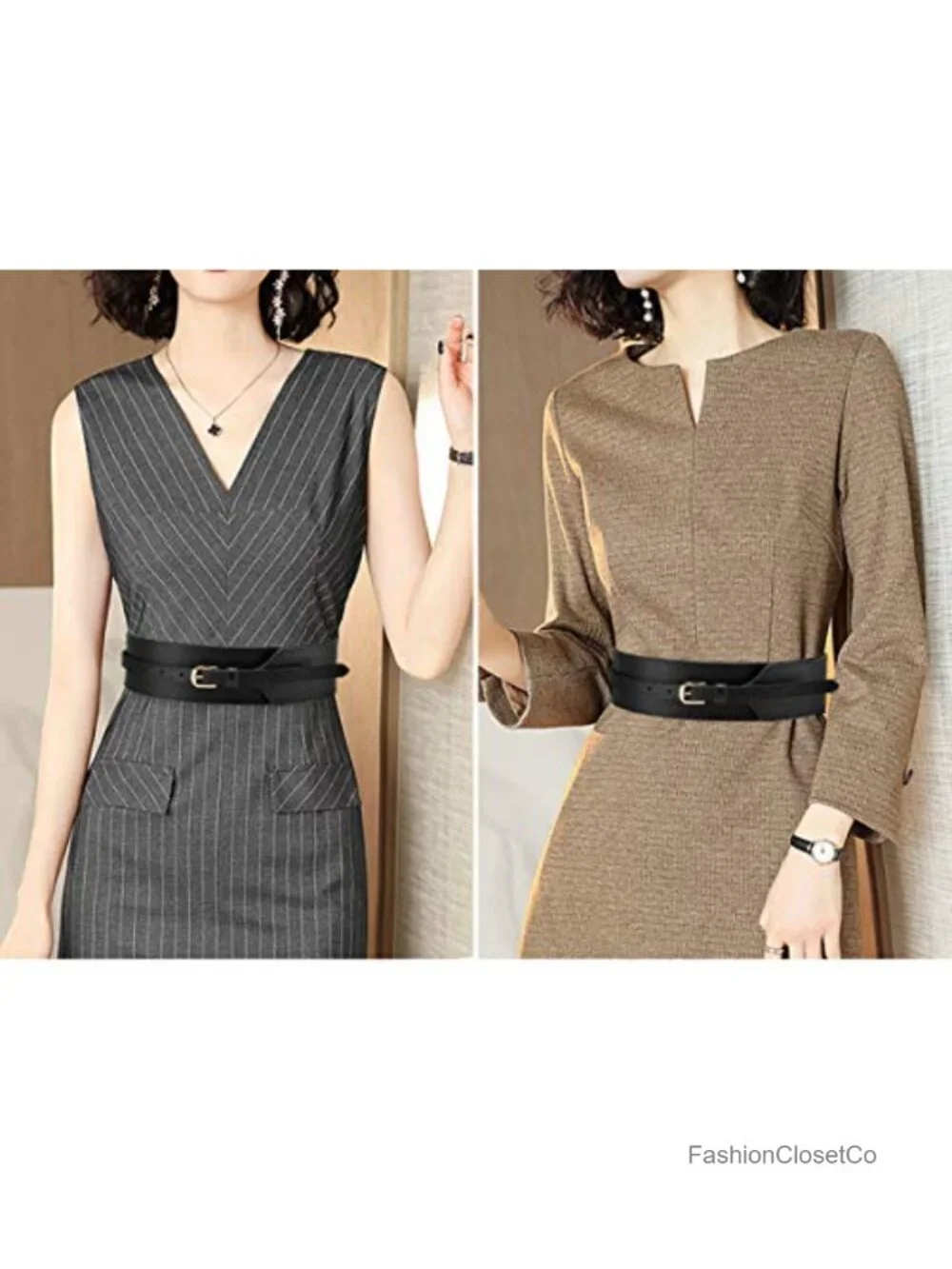 Wide Knotted Belt Design PU Leather Waistbands Simple Width Belt for Women